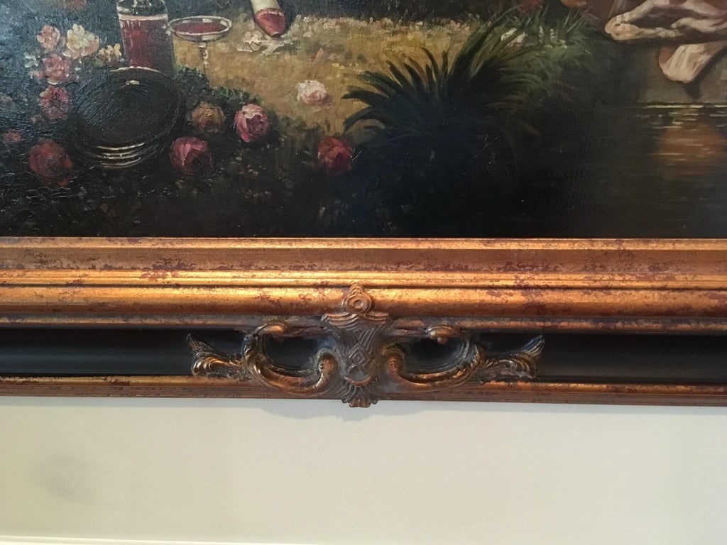 Vintage Oil Painting Scene On The Palace Grounds - 9