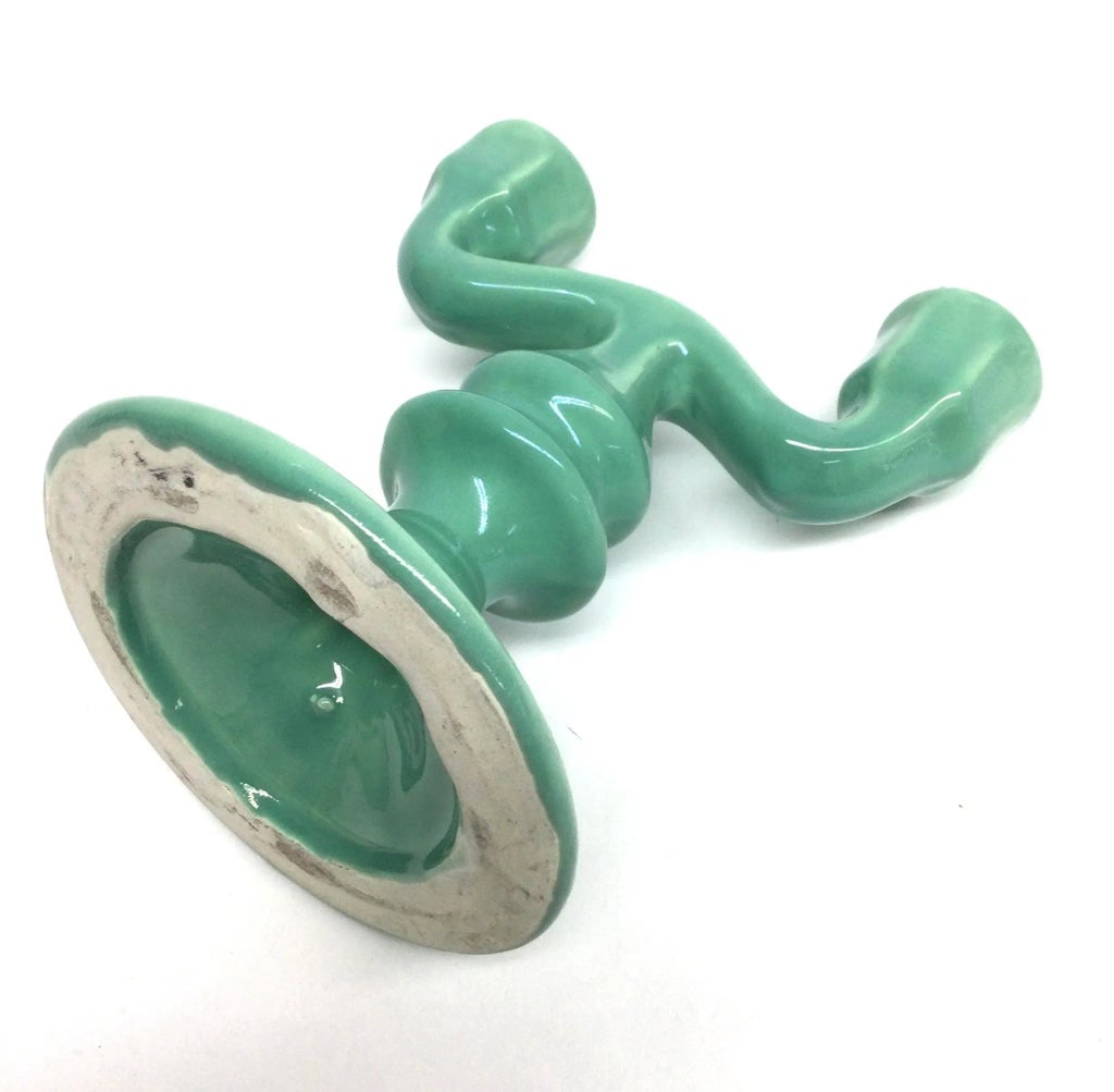 Mid Century Double Ceramic Porcelain Candleholder - 6