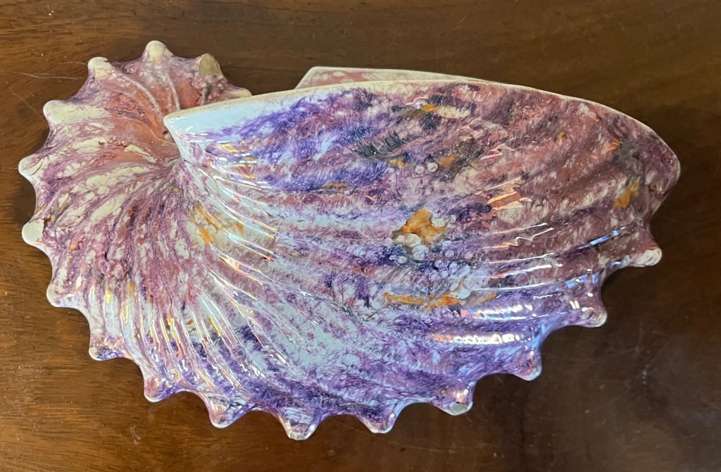Antique George III Wedgwood Pink Moonlight Lustre or Luster Nautilus Shell Form Bough Pot Wall Pocke - 10