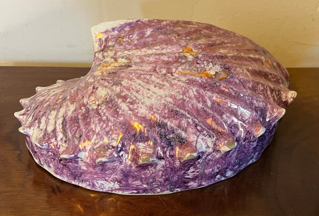 Antique George III Wedgwood Pink Moonlight Lustre or Luster Nautilus Shell Form Bough Pot Wall Pocke - 11