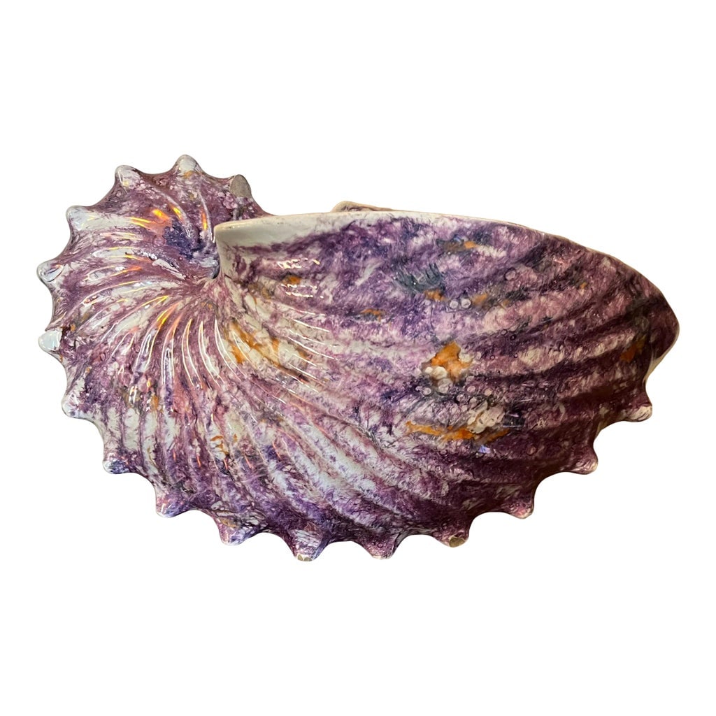 Antique George III Wedgwood Pink Moonlight Lustre or Luster Nautilus Shell Form Bough Pot Wall Pocke: Large early 19th c. Wedgwood moonlight luster shell form wall pocket or bough pot for holding flowers. Two holes at the back for hanging. This piece is in all the books and is a rare example that