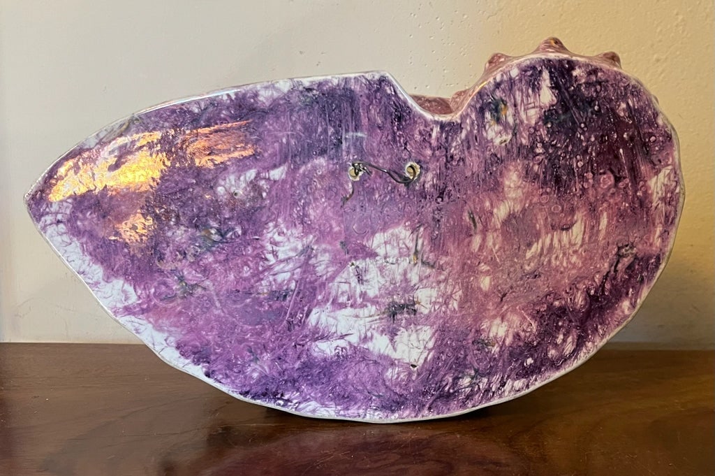 Antique George III Wedgwood Pink Moonlight Lustre or Luster Nautilus Shell Form Bough Pot Wall Pocke - 9