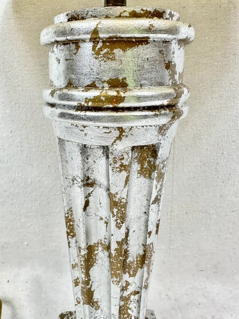 Vintage Silver Leaf and Beaded Table Lamp - 3