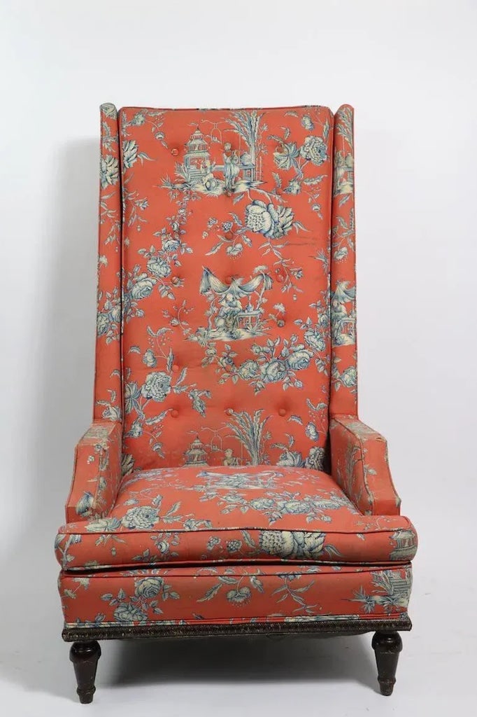 Exaggerated High Back Wing Chair - 6