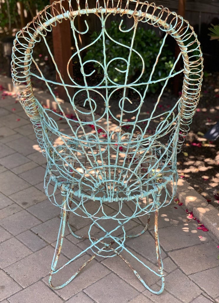 Antique French Wire Patio Chairs - Set of 2 - 10