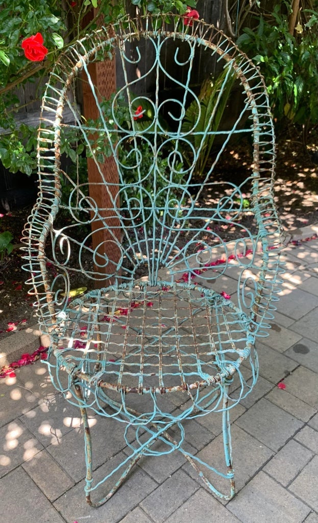 Antique French Wire Patio Chairs - Set of 2 - 2