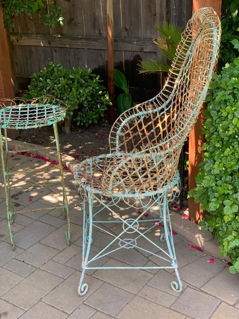 Antique French Wire Patio Chairs - Set of 2 - 4