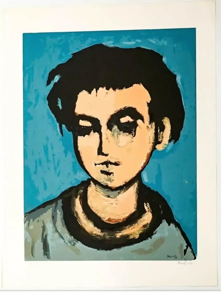 1962 Frank Kleinholz Young Boy Serigraph - 2