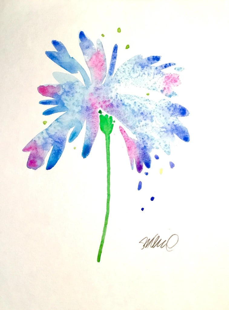 Cotton Candy Watercolor: Original watercolor painting on strathmore paper. Botanical paintings. Condition: Imperfections: No Imperfections Condition Notes: Excellent - Minor wear consistent with age and history Origin: