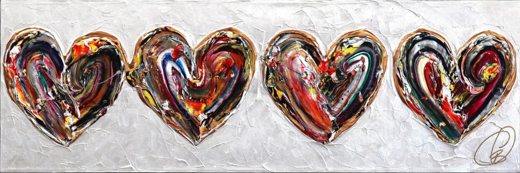 "My Greatest Treasure" Contemporary Original Abstract Painting by Cynthia Coulombe-Begin: Coulombe-Begin's dynamic acrylic on canvas works seek to produce a metamorphic interpretation of the artist's inner identity. Her paintings make ample use of contrasting colors to create exuberance