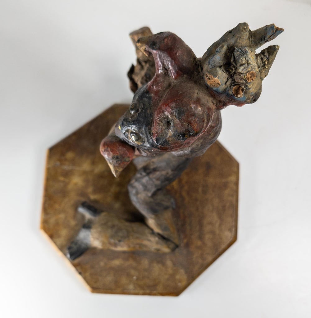 19th Century Primitive Tramp Folk Art Polychrome Driftwood Rootwood Figure - 7