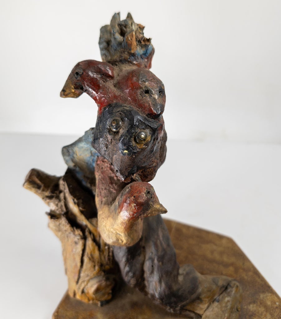 19th Century Primitive Tramp Folk Art Polychrome Driftwood Rootwood Figure - 8