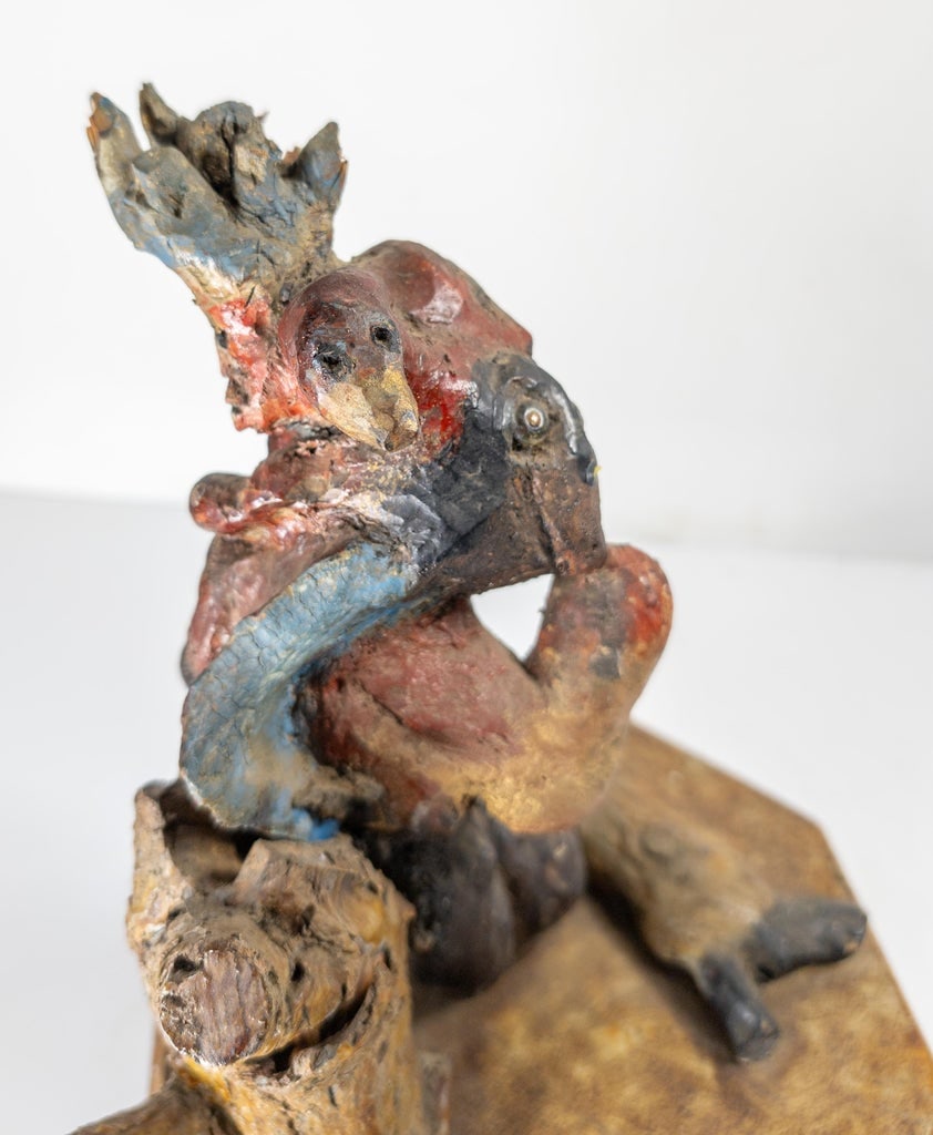 19th Century Primitive Tramp Folk Art Polychrome Driftwood Rootwood Figure - 9