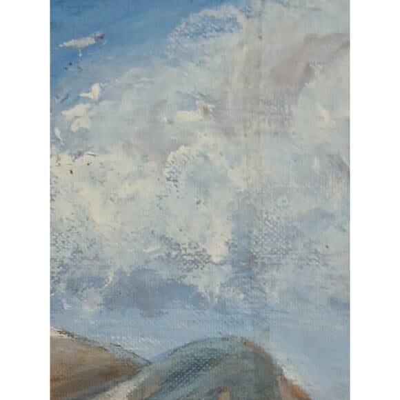 1940s Mountain Meadow Landscape Painting Original by Mitton Large Nature - 9