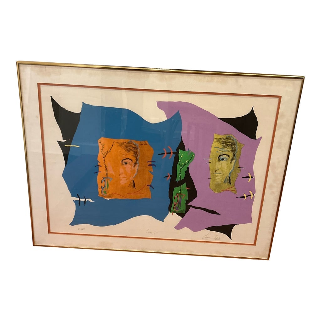 Chaim Potok Original Vintage Lithograph "Dreams": Limited edition lithograph by renowned artist Chaim Potok (1929-2002) entitled "Dreams," signed lower right. Condition: Alterations: Original Condition Unaltered Imperfections: Some Imperfections