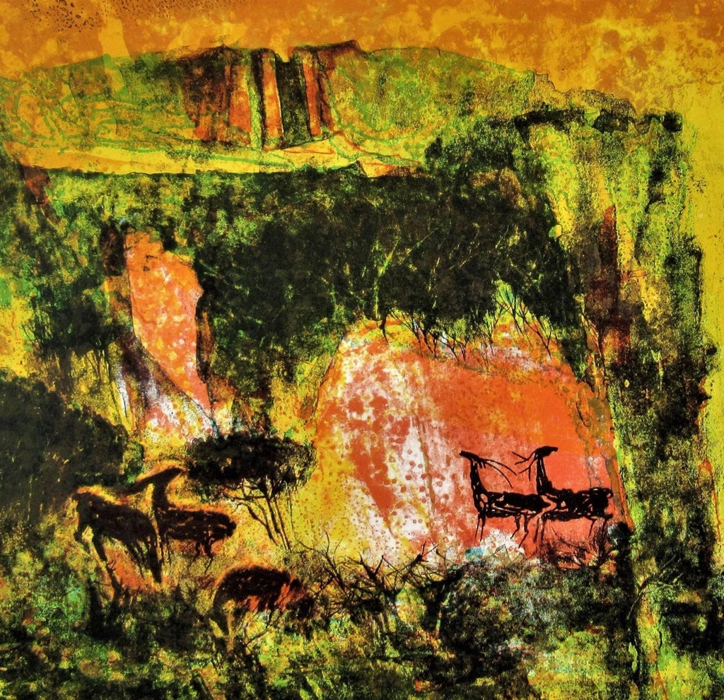 Hoi Lebadang, Landscape with Deer Herds, Circa 1970 - 3
