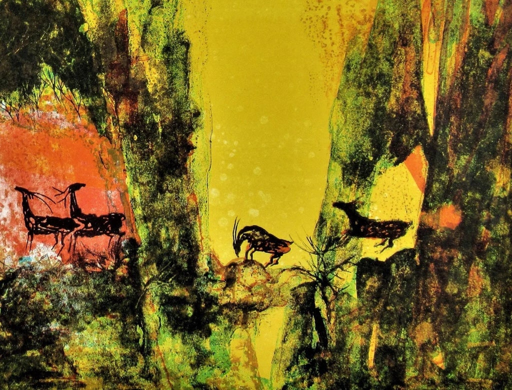 Hoi Lebadang, Landscape with Deer Herds, Circa 1970 - 4