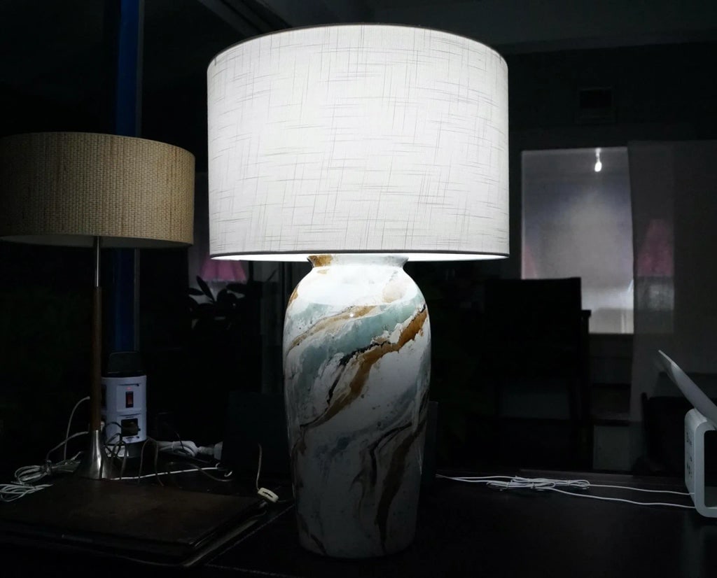 1970's Mid-Century Modern Glazed Ceramic Table Lamp - 9