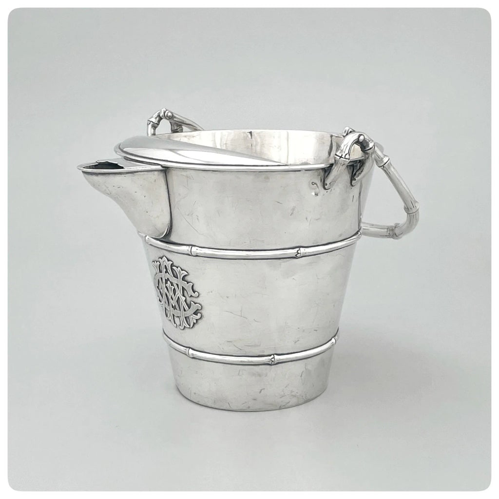 Japanese Sterling Silver Cocktail or Water Pitcher / Ice Bucket / Wine Cooler in the Shape of a Buck - 2