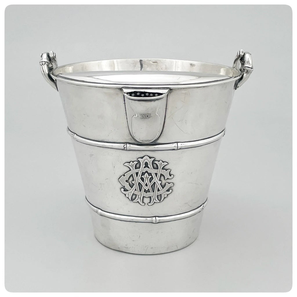 Japanese Sterling Silver Cocktail or Water Pitcher / Ice Bucket / Wine Cooler in the Shape of a Buck - 3