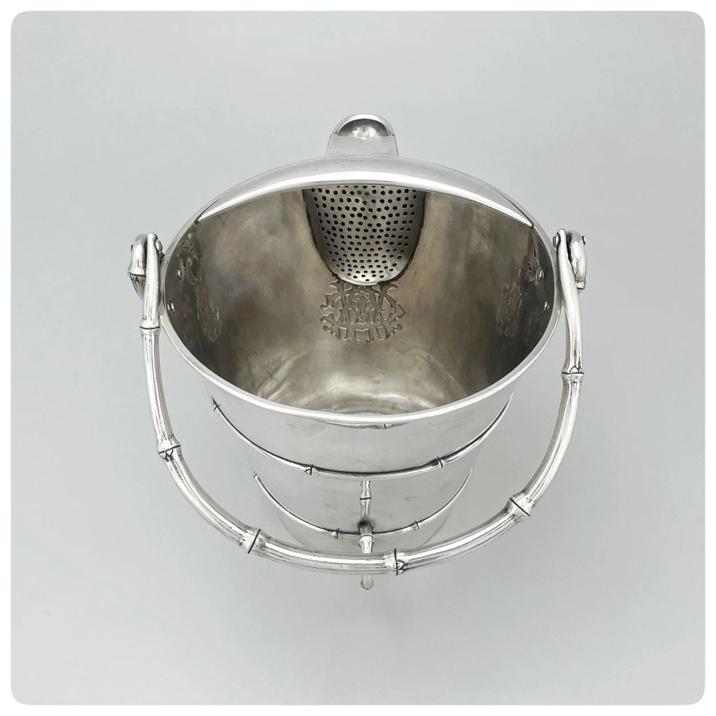 Japanese Sterling Silver Cocktail or Water Pitcher / Ice Bucket / Wine Cooler in the Shape of a Buck - 4