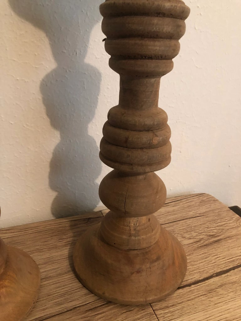 Pine Candle Sticks - A Pair - 4