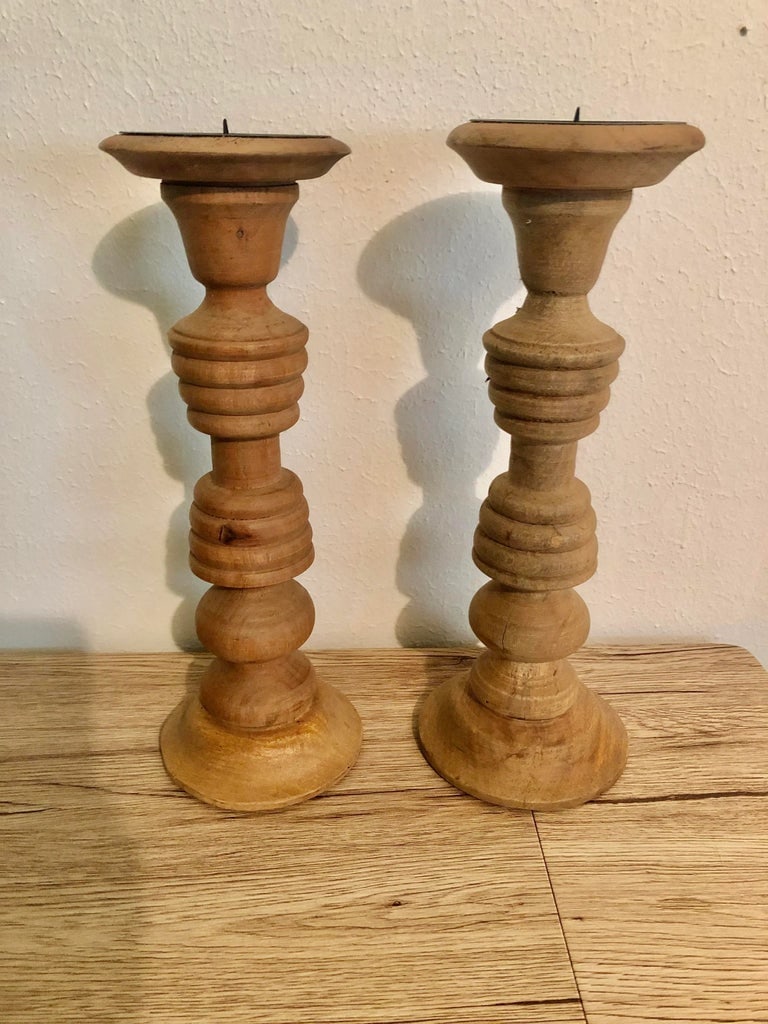 Pine Candle Sticks - A Pair - 5