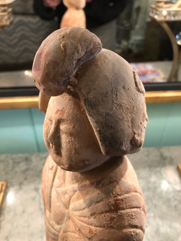 Terracotta Chinese Ancestor Sculpture on Lucite Base - 7