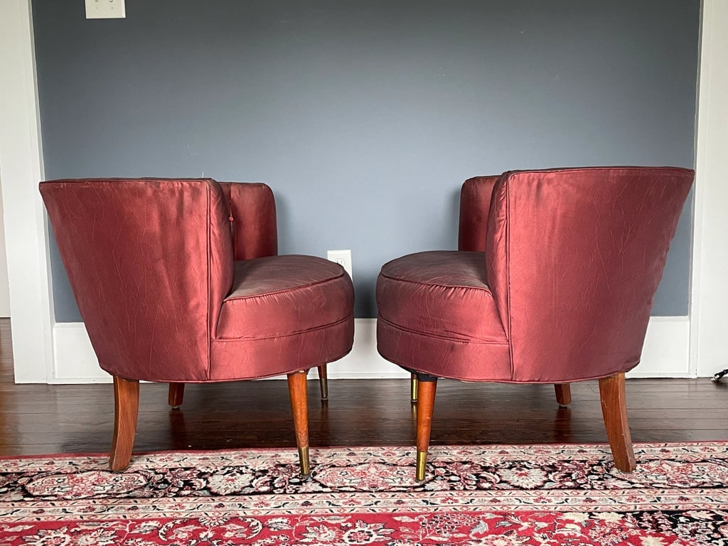 1950s Channel Back Hollywood Regency Cocktail Chairs - a Pair - 2