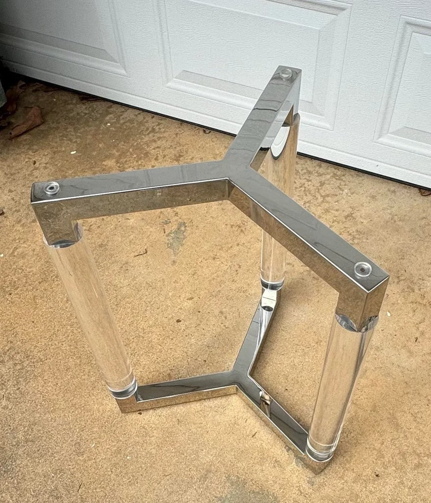 Bernhardt Salon Stainless Steel and Acrylic Side Table - 7