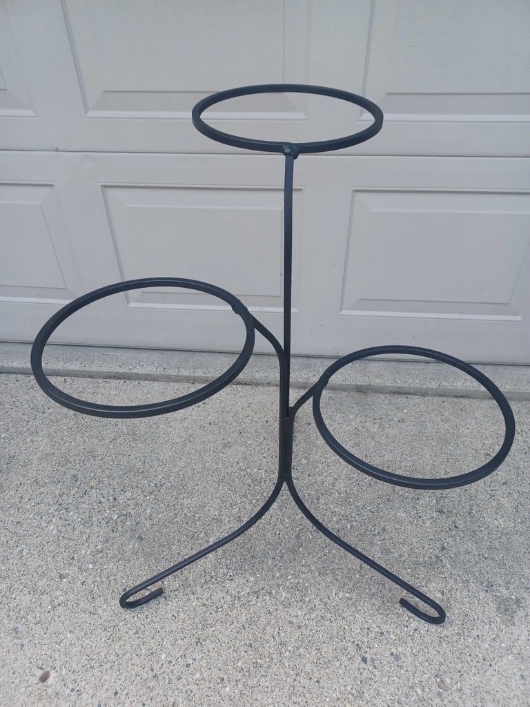 Mid Century Modern 3 Tier Wrought Iron Plant Stand - 3