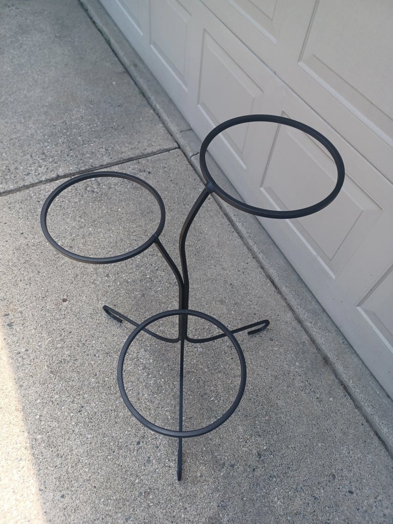 Mid Century Modern 3 Tier Wrought Iron Plant Stand - 5