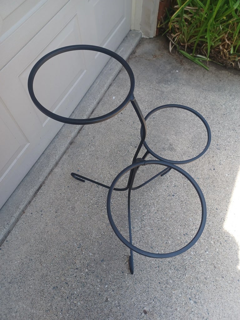 Mid Century Modern 3 Tier Wrought Iron Plant Stand - 6