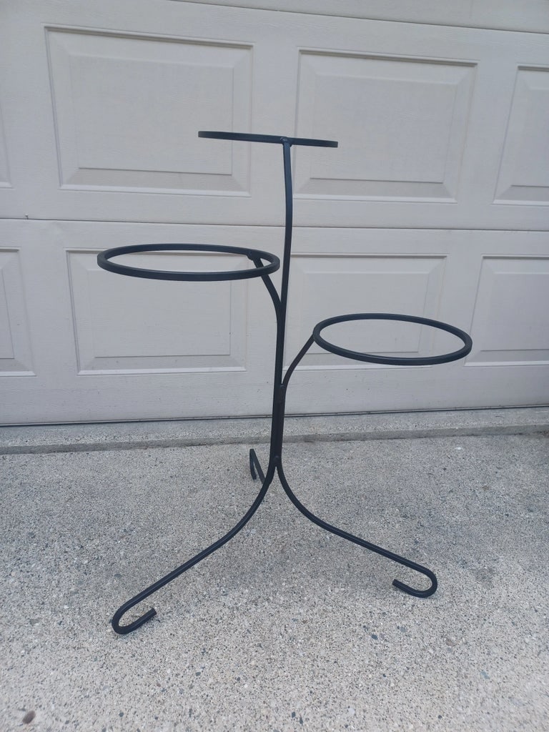 Mid Century Modern 3 Tier Wrought Iron Plant Stand - 8