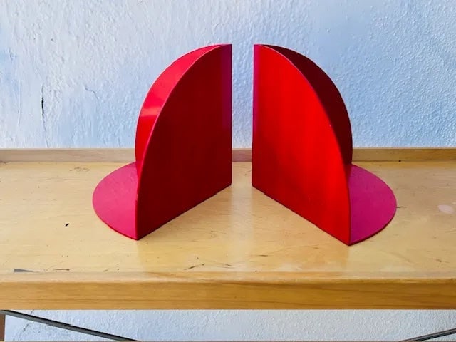 1970s Giotto Stoppino for Kartell Red Spage Age Bookends 4910- a Pair - 2