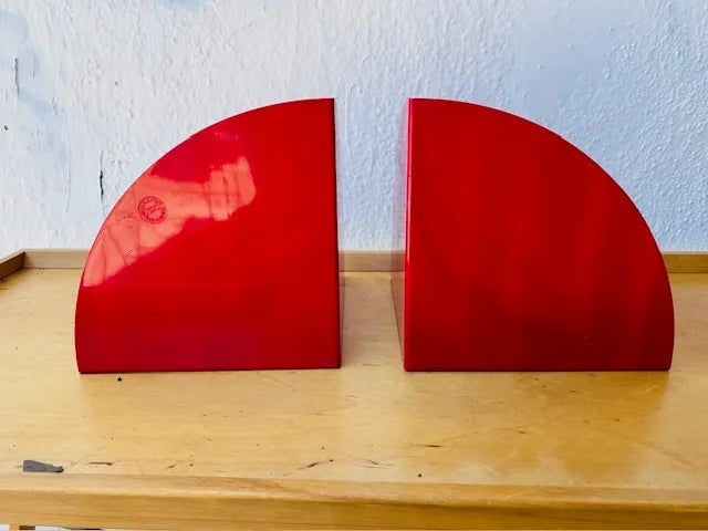 1970s Giotto Stoppino for Kartell Red Spage Age Bookends 4910- a Pair - 3