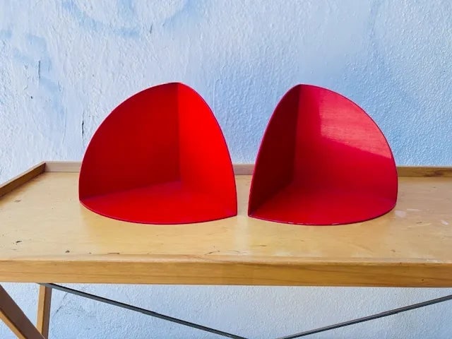1970s Giotto Stoppino for Kartell Red Spage Age Bookends 4910- a Pair - 5