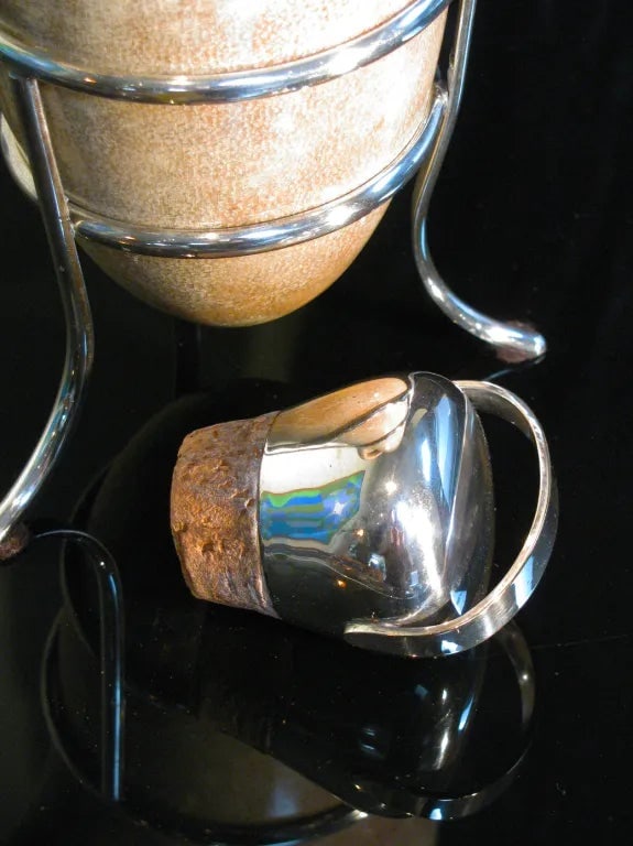 Vintage Aldo Tura Lacquered Goatskin Carafe on Stand - 6