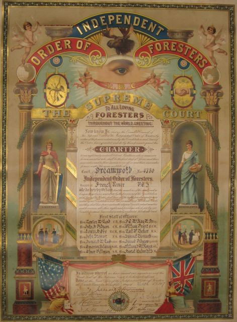 Independent Order of Foresters Charter - PEI, 1907 - 2