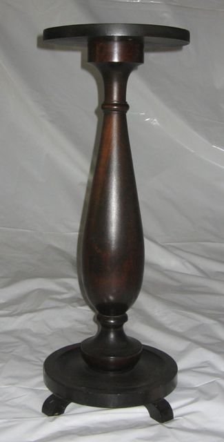 Ontario Plant Stand, c1920: Measures 34” tall, 13” diameter ( 86.4 x 33.0 cm). Collection of Pat & Connie Kent, former operators of Granary Antiques, Fairfield, PEI.