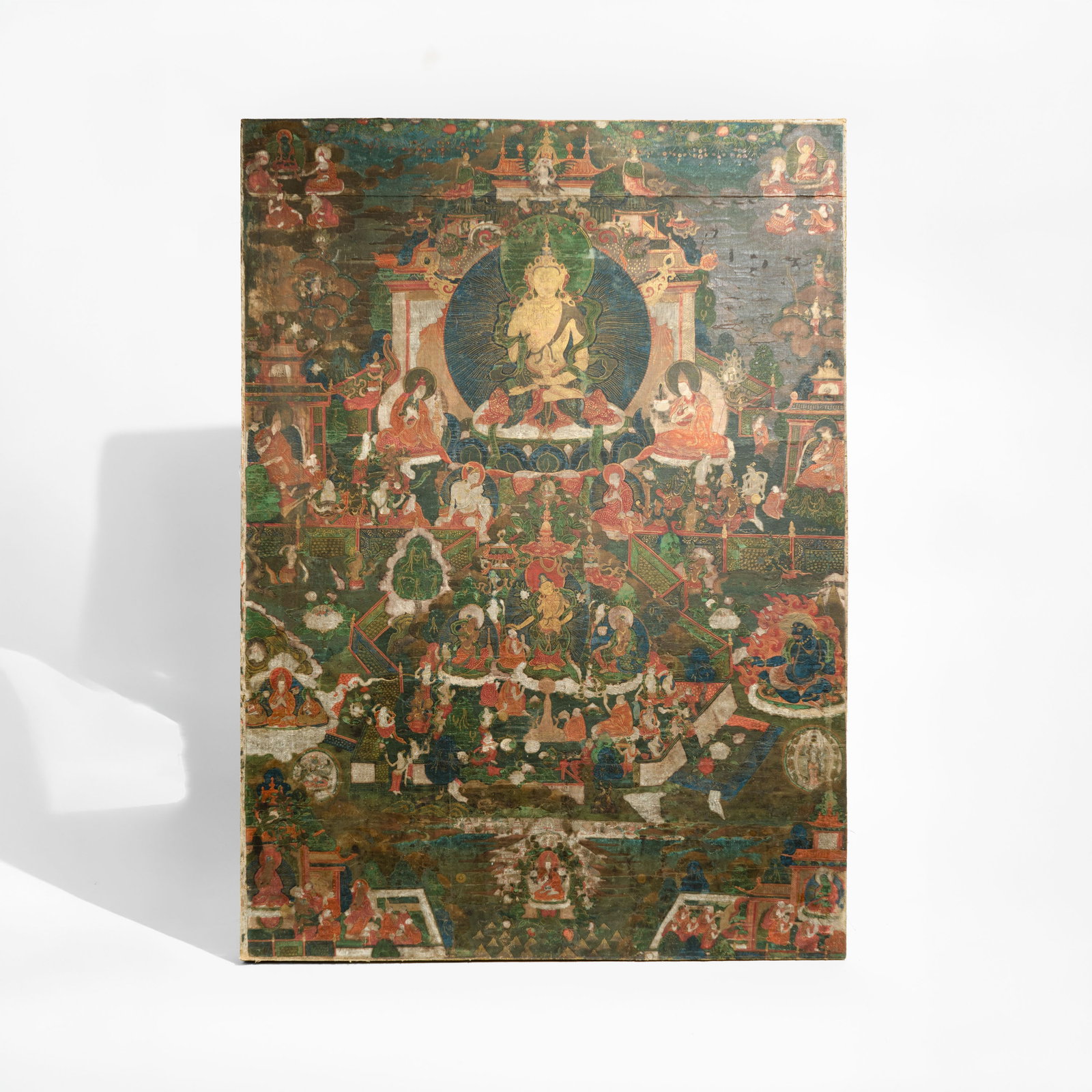 A "Buddha with Attendants"Thangka Tibet, 17th/18th Century (1 of 1)