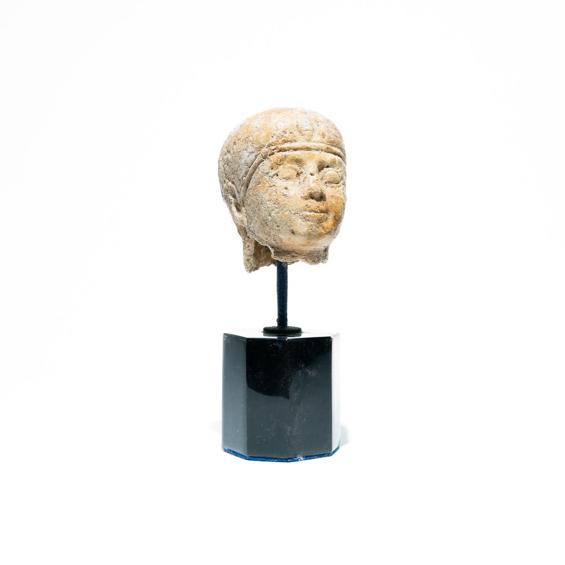 Fragment of a Stone Sculpture of a human head Ptolemaic Period (3rd-1st Century B.C.) (1 of 4)