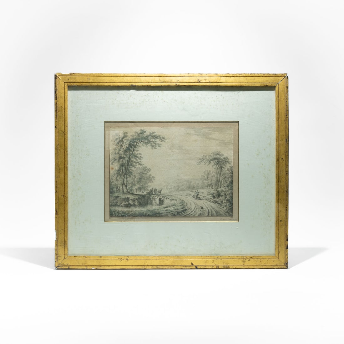 Drawing of a Landscape with figures Paulus van Lieder (1731-1797): A prominent 18th-century draftsman and engraver known for his highly detailed landscape drawings. His work often captures the quiet, idyllic scenes of rural Dutch life, characterized by precise line w