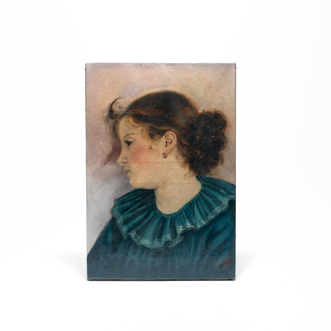 Portrait of a Woman João Ribeiro Cristino da Silva (1858 - 1948) Portuguese: João Ribeiro Cristino da Silva (1858–1948) was a prominent Portuguese naturalist painter, illustrator, and professor. His work often focused on portraits and landscapes, capturing a soft, intimate 