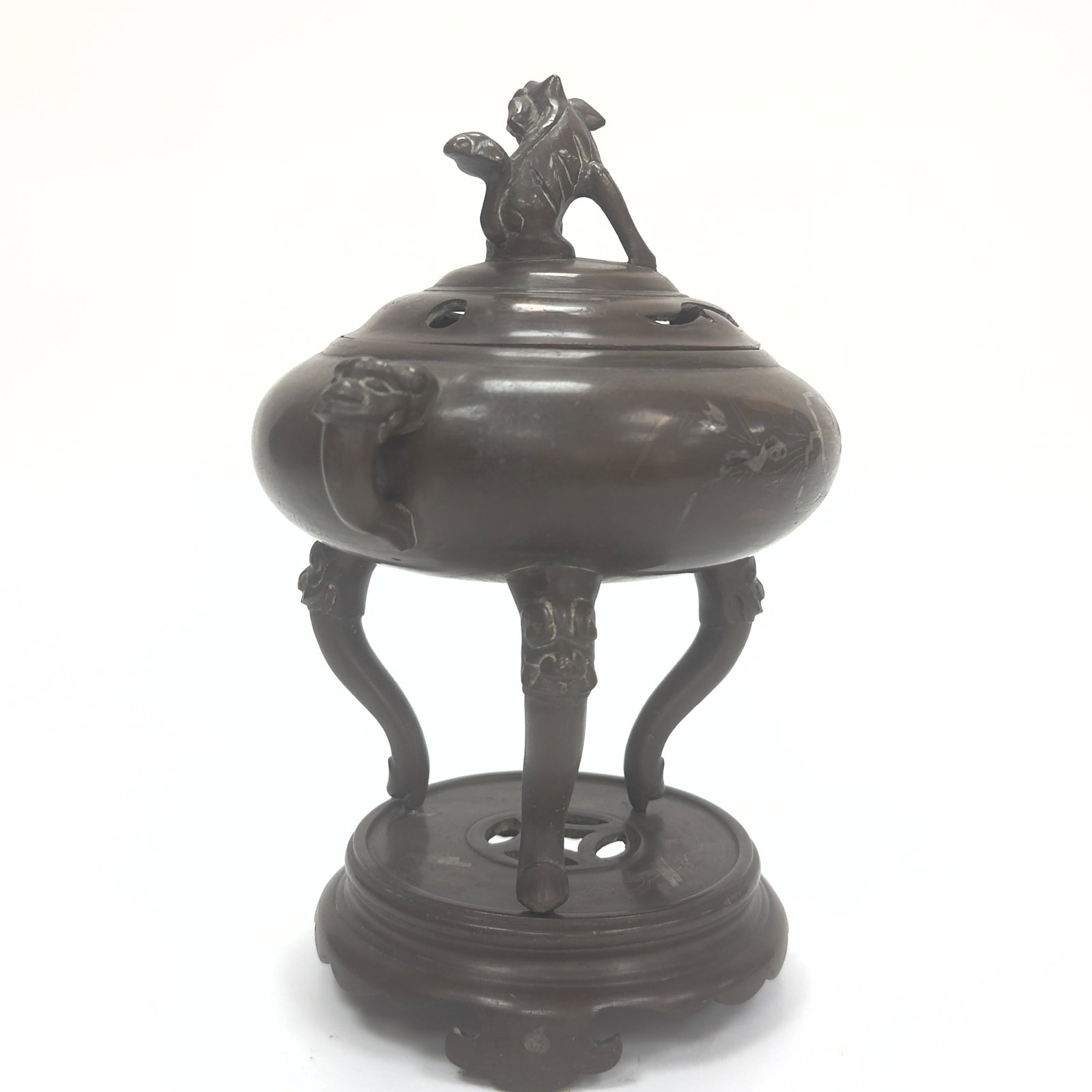 An Inlaid Bronze Incense Burner And Stand Vietnam, Nguyen Dynasty, 19th century (1 of 5)