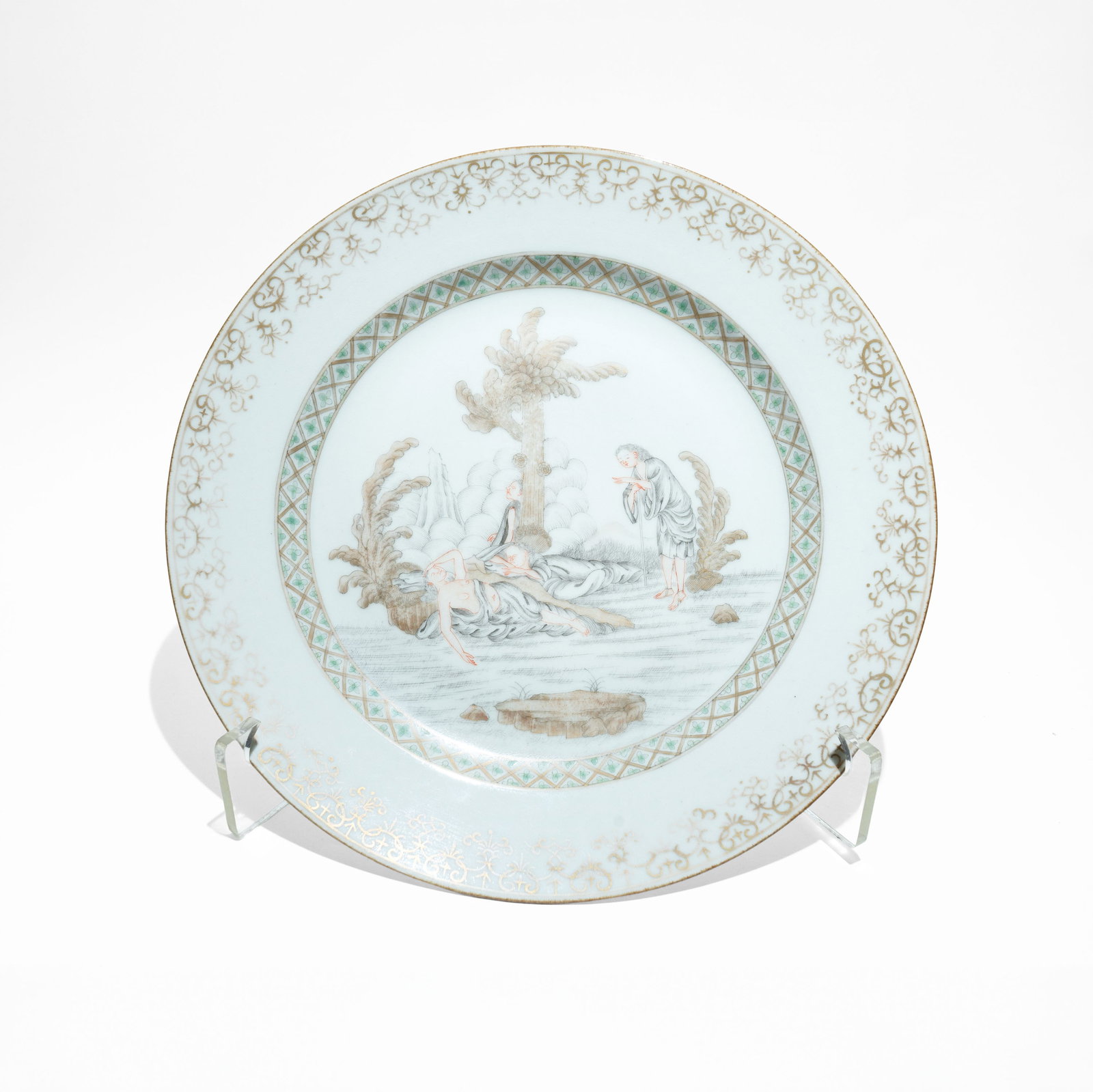 Chinese Export porcelain plate" Cimon and Iphigenia" Qianlong (1736-1795) (1 of 1)