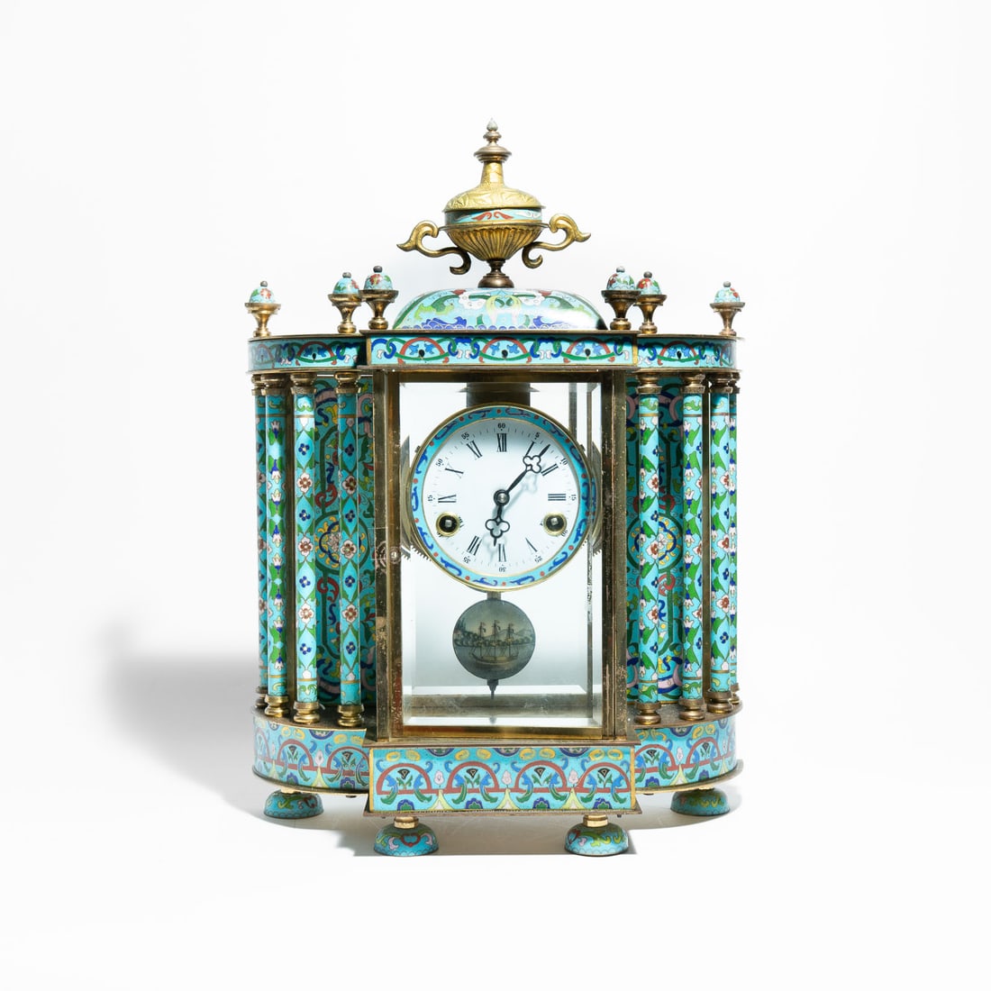 Chinese Export cloisonné mantel clock C. 1920 (1 of 4)