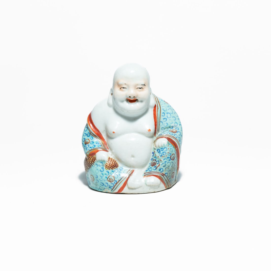 Chinese porcelain statue of a Laughing Buddha (also known as Budai, Hotei, or Milefo) Republic (1 of 4)