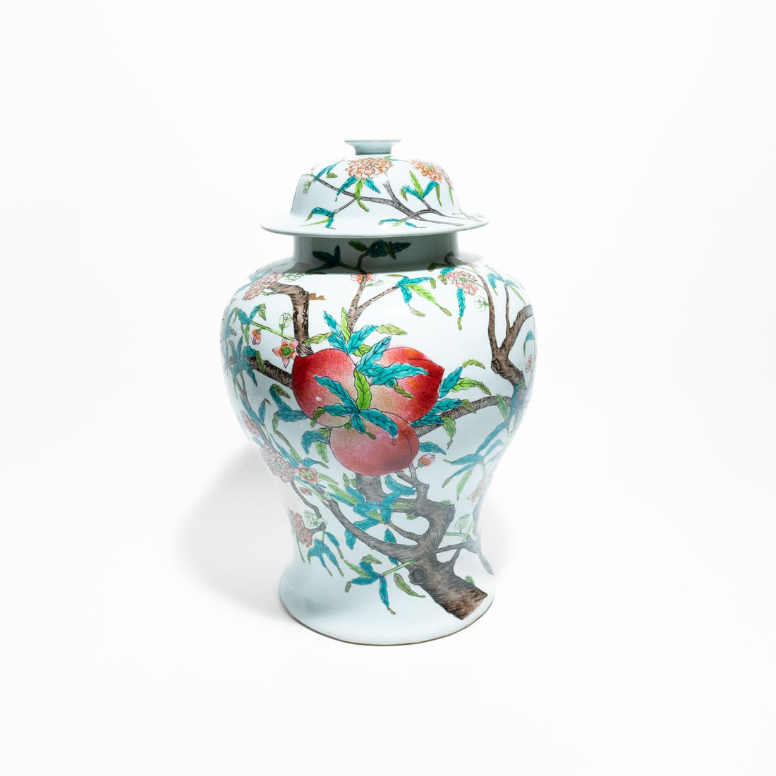 Chinese porcelain ginger jar (or potiche) with a lid, featuring a "Longevity" motif Guangxu period (1 of 6)