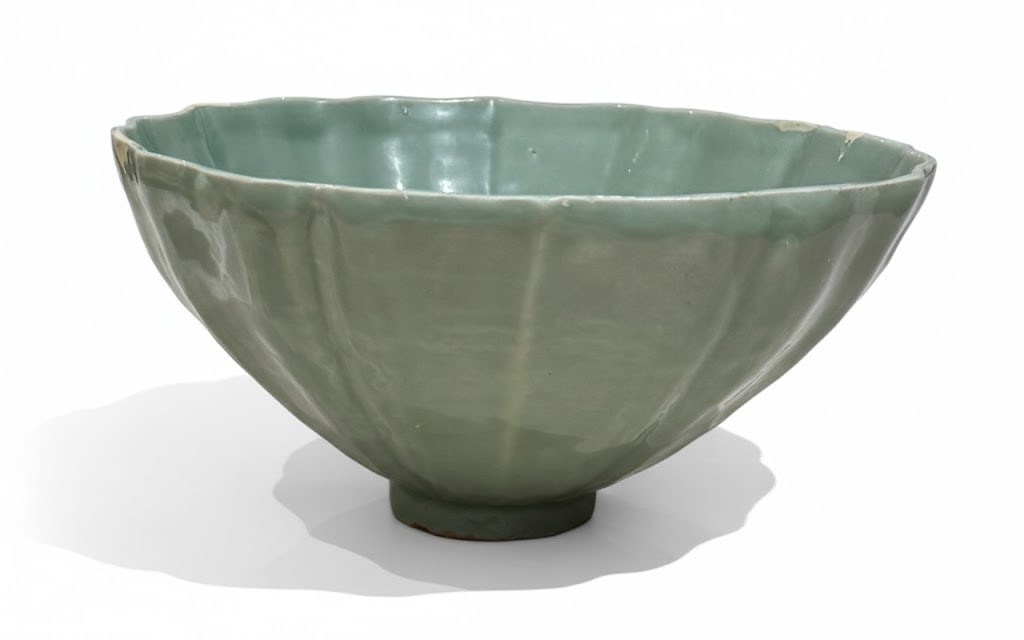 A large longquan celadon 'lotus' bowl China, Yuan to early Ming Dynasty (1 of 1)